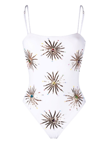 Dolly Two Strap Retro White Swimsuit - Oceanus Swimwear - Modalova