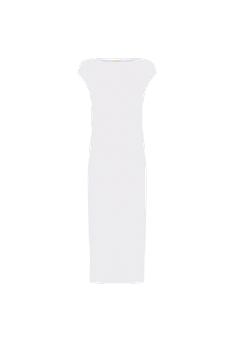 Slim Fit White Cotton Dress - INNNA - Modalova