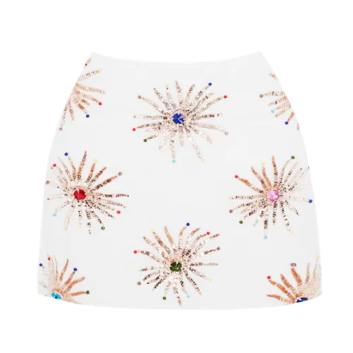 Callie Co-ord Luxe Mini Skirt White - Oceanus Swimwear - Modalova