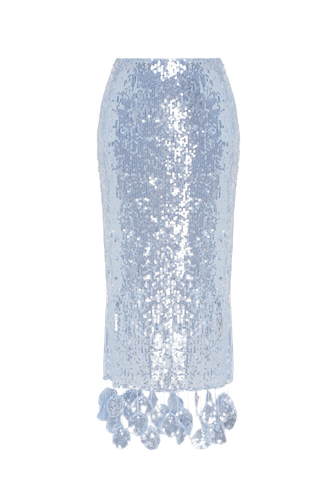 Sequin Midi Skirt in Light Blue - Malva Florea - Modalova