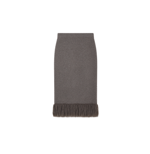 FRINGED CASHMERE-BLEND STRAIGHT SKIRT - CRUSH Collection - Modalova