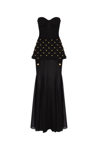 MAXI DRESS with gold decorations - Guranda - Modalova