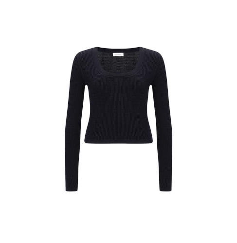SILK CASHMERE CABLE-KNIT U-NECK SWEATER - XS - Tops - CRUSH Collection - Modalova