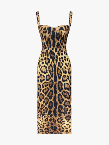 Leda Dress - Leopard - M - Midi dresses - Gigii's - Modalova