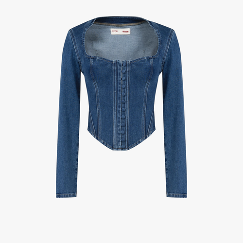 YOUR *ITCH CORSET DENIM CORSET TOP - XL - Long sleeve tops - PCFG - Modalova