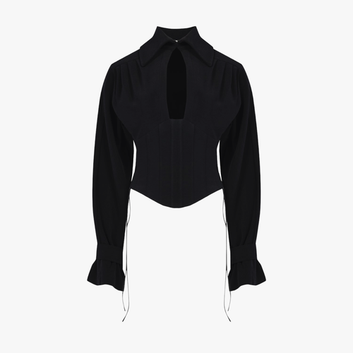 YOUR *ITCH CORSET BLOUSE - JET - S - Blouses - PCFG - Modalova
