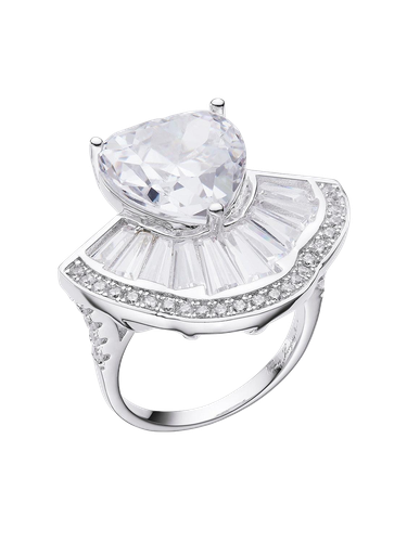 Emilia Heart Ring (White) (Final Sale) - Nana Jacqueline - Modalova