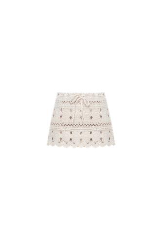 Knitted white mini skirt - A.M.G - Modalova