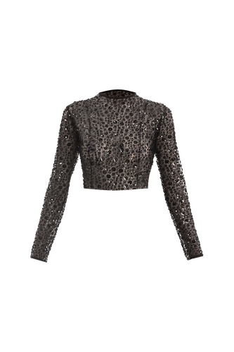 Black sequin embroidered top - Compte Spain - Modalova