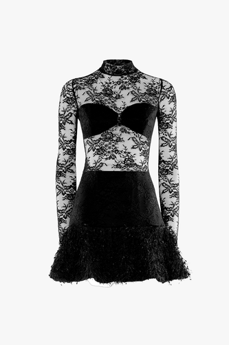 Lace Embellished Cocktail Dress - XL - Mini dresses - Monika Dimova - Modalova