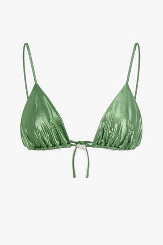 Triangle Bikini With Pearl In Lime - Top - S - Bikini tops - Sara Cristina - Modalova