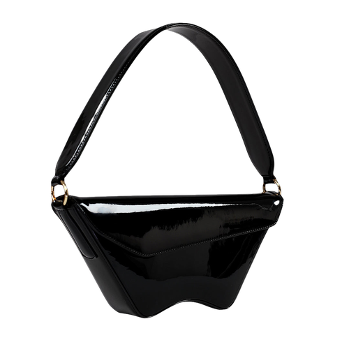 Nadira - Patent Black - Shoulder Bag - ALIEL - Modalova