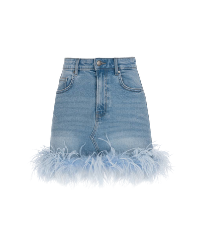 Denim Skirt with boa - Gasanova - Modalova