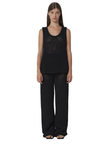 MARYAM Open-knit pants black - Leap Concept - Modalova