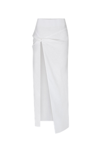 Aditi - Linen Midi Skirt With Twist - ILA - Modalova