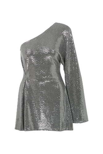 Emerald One-Shoulder Sequin Mini Dress - Nazli Ceren - Modalova