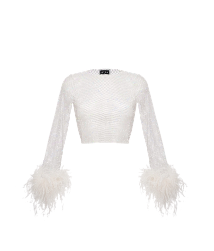 Sparkle Feathers Crop Top - Santa Brands - Modalova