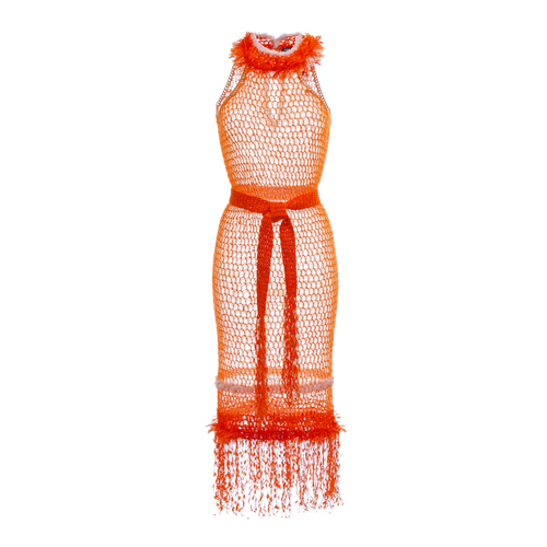 Orange Rose Handmade Knit Dress - ANDREEVA - Modalova