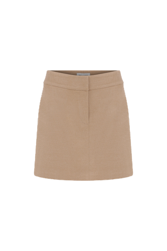 Marde Wool Mini Skirt in Beige - Nazli Ceren - Modalova