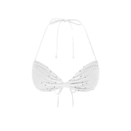 Ophelia Hand Embroidered Summer Bikini Top White - Oceanus Swimwear - Modalova