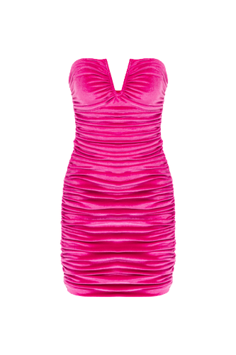 Luce Velvet Mini Dress in Pink - Nazli Ceren - Modalova