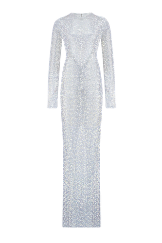 Sparkle White Maxi Dress with Bow - Santa Brands - Modalova