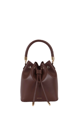 CHOCOLATE LEATHER BUCKET | Women's Bucket bags - Saonara - Modalova