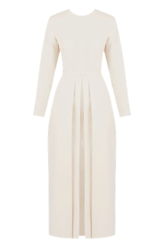 TILDA pastel cream classic pleated midi dress - XS - Midi dresses - UNDRESS - Modalova
