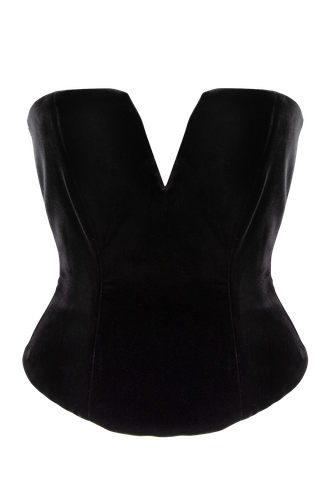 Velvet V-Corset with Push-Up - XL - Bustier tops - Aureliana - Modalova
