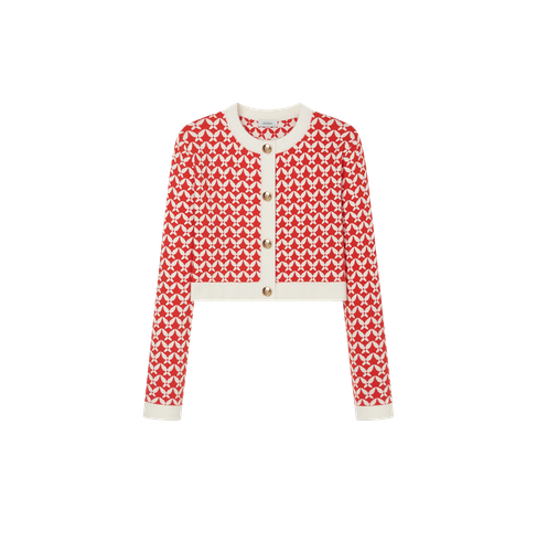 BUTTERFLY JACQUARD SHORT CARDIGAN | Women's Cardigans - CRUSH Collection - Modalova