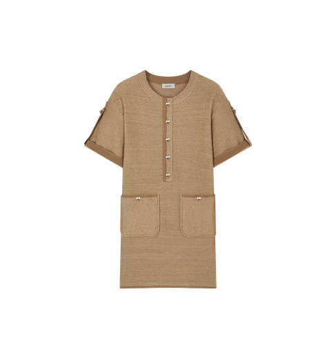 DENIM-LOOK CREWNECK DRESS - S - Mini dresses - CRUSH Collection - Modalova