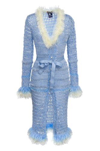Baby Rose Handmade Knit Dress-Cardigan | Women's Knitwear - ANDREEVA - Modalova