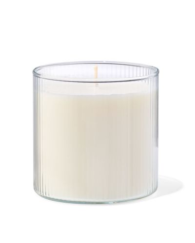 Bougie Parfumée En Verre Strié Ø 10 X 10 Lin - HEMA - Modalova