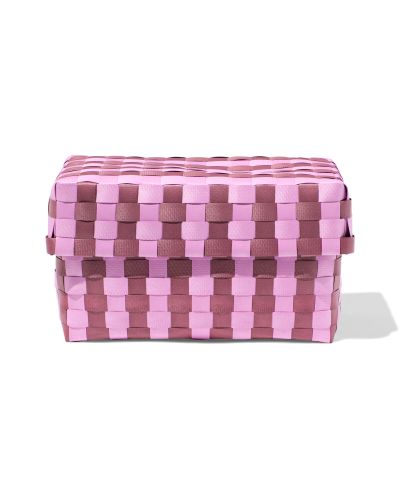 Panier 20x15 Cm Avec Couvercle Damier Lilas - HEMA - Modalova