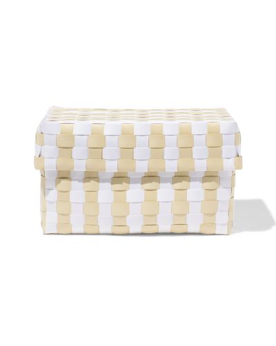Panier 25x15cm Avec Couvercle Beige À Carreaux - HEMA - Modalova