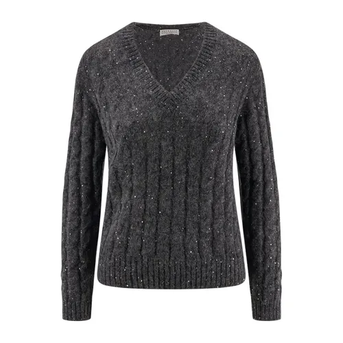 Knitwear > V-neck Knitwear - - Brunello Cucinelli - Modalova