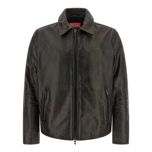 Jackets > Leather Jackets - - Diesel - Modalova