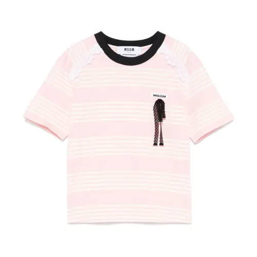 Msgm - Tops > T-Shirts - Pink - Msgm - Modalova