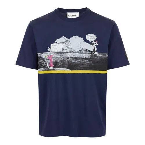 Iceberg - Tops > T-Shirts - Blue - Iceberg - Modalova