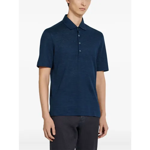 Zegna - Tops > Polo Shirts - Blue - Zegna - Modalova