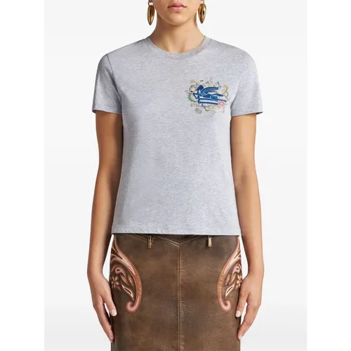 Etro - Tops > T-Shirts - Gray - Etro - Modalova