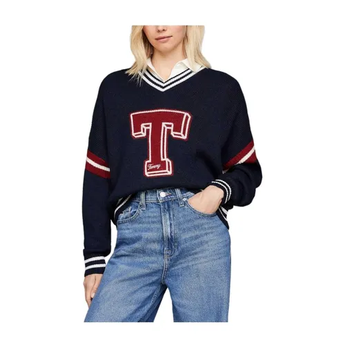 Knitwear > V-neck Knitwear - - Tommy Hilfiger - Modalova