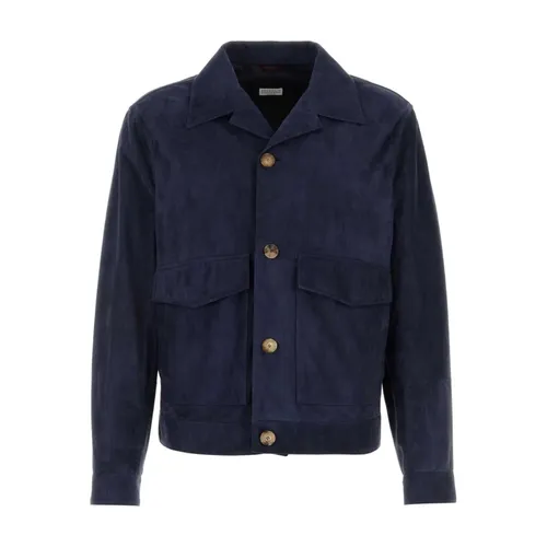 Jackets > Leather Jackets - - Brunello Cucinelli - Modalova