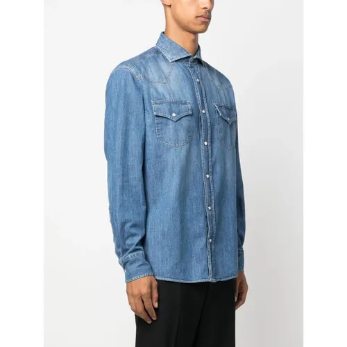 Shirts > Denim Shirts - - Brunello Cucinelli - Modalova