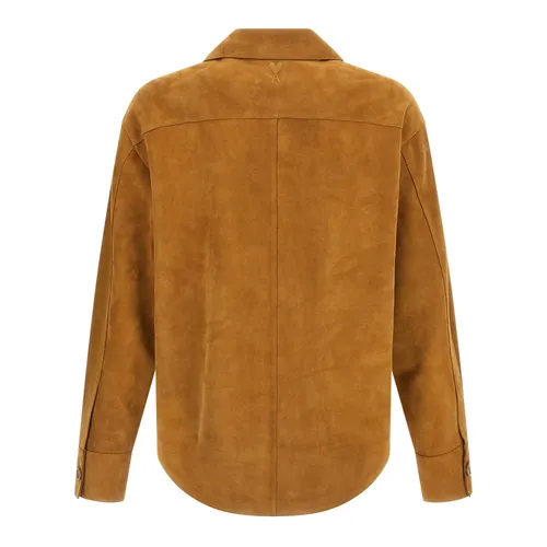 Jackets > Leather Jackets - - Ami Paris - Modalova