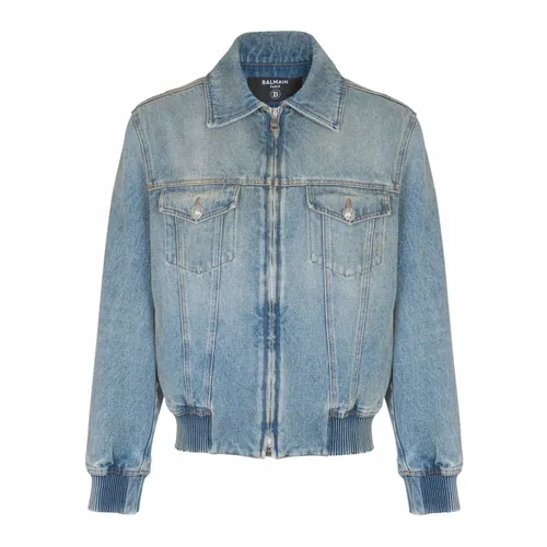 Jackets > Denim Jackets - - Balmain - Modalova