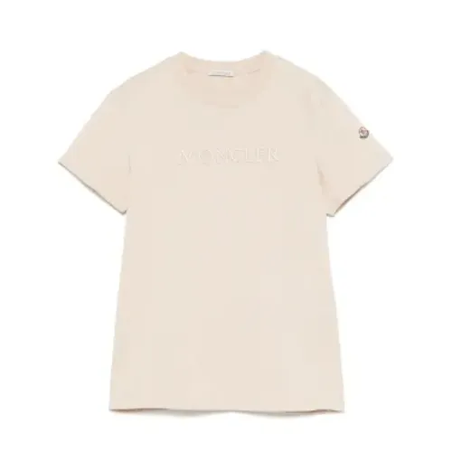 Moncler - Tops > T-Shirts - Beige - Moncler - Modalova