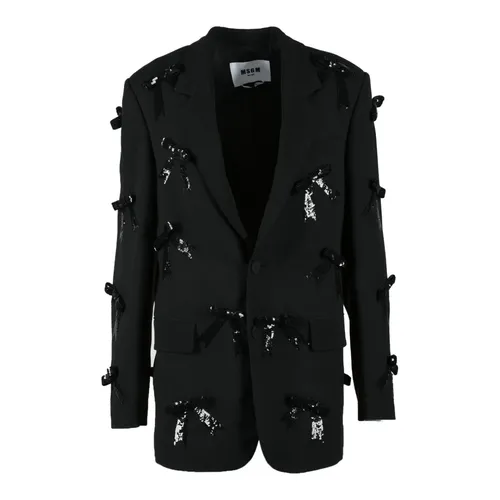 Msgm - Jackets > Blazers - Black - Msgm - Modalova