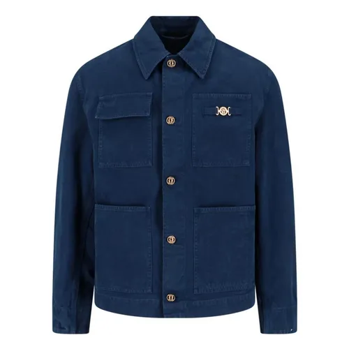 Jackets > Denim Jackets - - Versace - Modalova