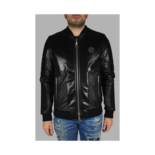 Jackets > Leather Jackets - - Philipp Plein - Modalova